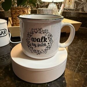 White Mug with Inspirational Quote - Walk by Faith